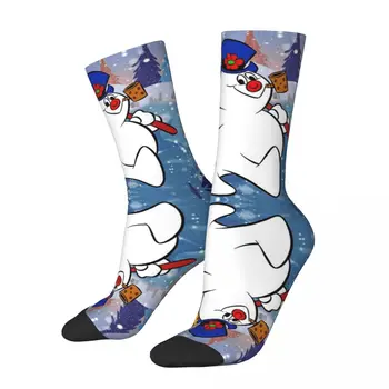 Frosty Is Snoman Под креативными чулками Snowflake R92, ЛУЧШЕ ВСЕГО КУПИТЬ крутые компрессионные носки контрастного цвета