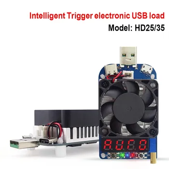 HD25 HD35 Триггер QC2.0 QC3.0 Электронный USB нагрузочный резистор для проверки разрядки аккумулятора регулируемое текущее напряжение 35 Вт Скидка 40%