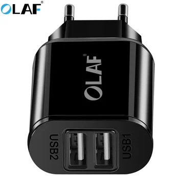Olaf Двойное USB Зарядное устройство 5V 2.4A EU Plug adapter Быстрое Настенное Зарядное Устройство Портативная Зарядка Для Samsung S8 S9 Xiaomi Mi 8 Для Iphone 7 X XS
