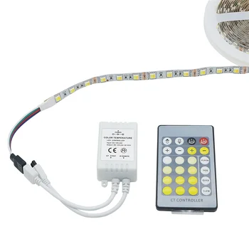 SZYOUMY 2 Цвета в 1 Светодиодной Ленте 5050 LED Dual White CW /WW CCT Color 5m LEDTape Lights 12V Non waterproof с контроллером