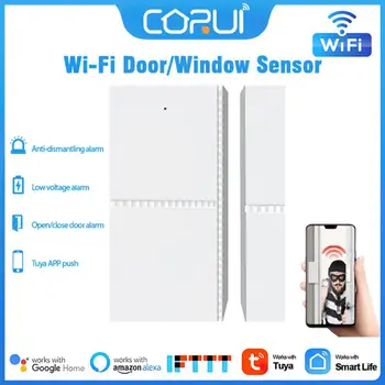 Tuya Wifi Дверной оконный датчик Умный Независимый Дверной Магнитный детектор Охранная сигнализация Управление приложением Smart Life Alexa Google Home