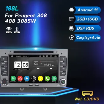 Автомобильный DVD-мультимедийный плеер с сенсорным экраном для Peugeot 308 2007-2013 для Peugeot 408 2011-2014 GPS-радио WIFI BT Поддержка DVR DVD RDS