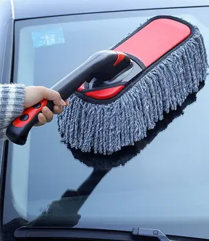 Внешняя тряпка для автомобиля с выдвижной ручкой, средство для чистки автомобиля, средство для удаления пыли, мягкая щетка без царапин для уборки автомобиля и дома