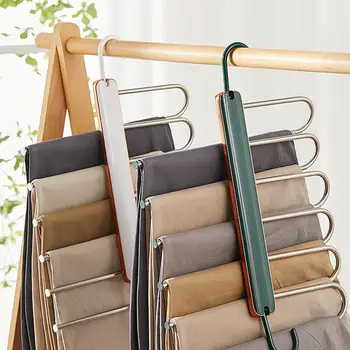 Дайте Равномерно высохнуть Прочная Конструкция 6 Слоев Вешалка для хранения брюк Органайзер для шкафа Ежедневное использование