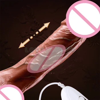 Дистанционные телескопические качели Реалистичный фаллоимитатор Вибратор Массаж Секс-игрушки для взрослых Нагревание точки G пениса Стимуляция женской мастурбации
