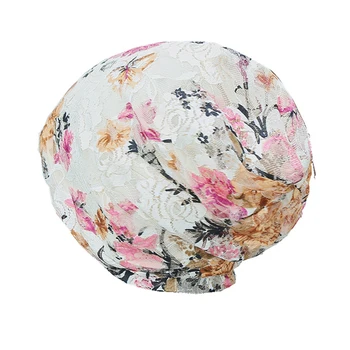 Женская хлопчатобумажная шляпа с кружевной поверхностью, Мягкая цветочная вышивка, повседневная шапочка-бини