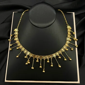Женские ожерелья с кисточками из золотых бусин MANDI эксклюзивного оригинального дизайна для легкой вечеринки, роскошная позолоченная не выцветающая ювелирная цепочка