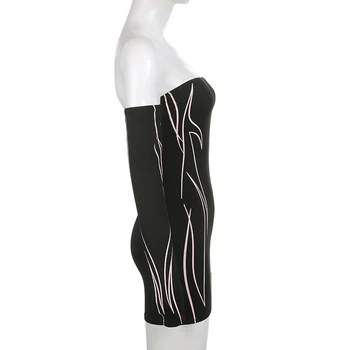 Женское Сексуальное Короткое платье с длинным рукавом, Облегающее платье с открытыми плечами, облегающее грудь, Летнее платье в Яркую шелковую полоску в стиле Spice Girl