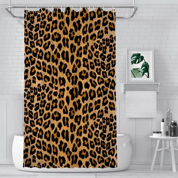 Занавески для душа в ванной с леопардовым принтом, водонепроницаемые перегородки, дизайнерские Аксессуары для домашнего декора