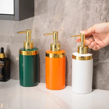 Золотая керамическая бутылка для прессования эмульсии Аксессуары для хранения в домашней ванной комнате Браслет Ручной дозатор Бутылки для шампуня