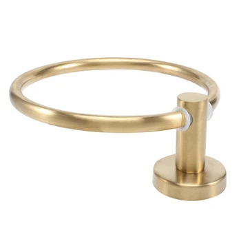 Золотой держатель для полотенец из нержавеющей стали, настенные круглые кольца для полотенец, вешалка для полотенец, кухонные принадлежности для хранения