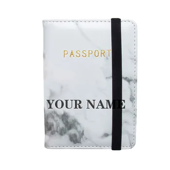 Индивидуальная Многофункциональная Мраморная обложка для паспорта для женщин и мужчин, Винтажное удостоверение личности, Кредитная карта, держатель для паспорта, Деловой кошелек с гравировкой