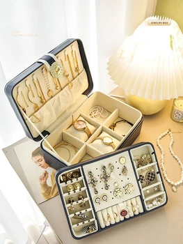 Кожаная коробка для хранения Европейская шкатулка для ювелирных изделий Браслет Ожерелье Кольцо Серьги Серьги футляр для ювелирных изделий