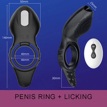 Кольцо для члена, вибратор, сосание, лизание, кольцо для пениса, задержка эякуляции, секс-игрушка для пары, мужской стимулятор клитора, кольцо для члена