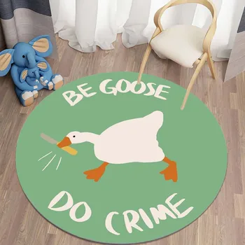 Круглый ковер Be Goose Do Crime, мультяшный игровой коврик для девочек, Коврик для декора детской комнаты, Домашние коврики, нескользящий коврик для ванной комнаты