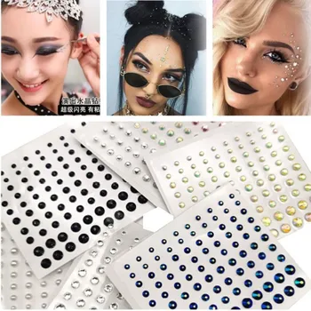 Макияж Diamond Eyes Face Festival DIY Body Crystal Gems Tattoo 3D Crystal Tattoo Sticker Drill Stickers Eyes Sticker Party Face