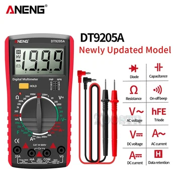 Недавно ANENG DT9205A Цифровой профессиональный мультиметр True RMS, тестер переменного/постоянного тока, измеритель напряжения конденсатора hFE Ом, Детектор Инструмент