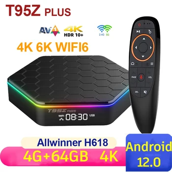 Новый T95Z PLUS Android 12 TV BOX Allwinner H618 4G 64G 5G Двойной WIFI6 4K 6K BT Smart Android BOX медиаплеер TVBOX 2G16G 4G32G