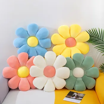 Офисная подушка в форме цветка маргаритки, компьютерная подушка, подушка-татами в виде солнечного цветка, подушка с лепестками цветов оптом