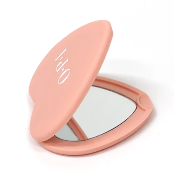 Ручное зеркало в форме сердца персикового цвета с резиновым покрытием, двустороннее зеркало для макияжа бренда O · P · I Beauty