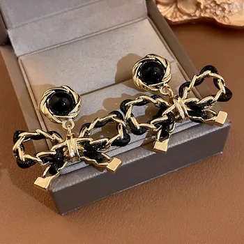 Серебряные иглы Серьги-бантики в кожаной обертке Винтажное модное ожерелье Дизайнерские украшения для женщин