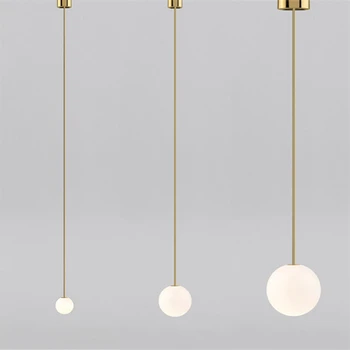 Современные светодиодные подвесные светильники в скандинавском минималистичном стиле, подвесная лампа для гостиной, спальни, столовой, Стеклянные шаровые светильники Hanglamp