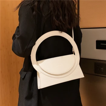 Сумки от ведущих брендов для женщин 2023, Новая мода, женская сумка с круглой ручкой, роскошная дизайнерская сумка, кожаная женская сумка через плечо
