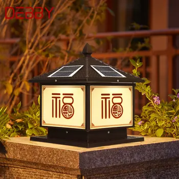 Уличная Солнечная лампа DEBBY Vintage Creative Chinese Pillar Light LED Водонепроницаемая IP65 для дома, двора виллы