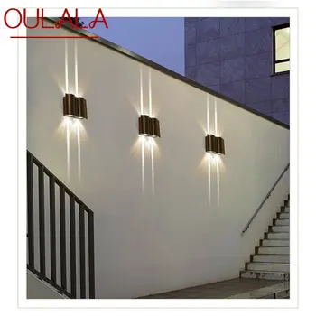 Уличное бра OULALA, алюминиевый светодиодный современный настенный светильник для патио, водонепроницаемый Креативный декоративный светильник для крыльца, балкона, коридора