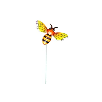 Художественная скульптура с кольями для животных и пчел, наружное Железное украшение для сада, домашнего декора, дворовых декораций, 14 * 9 * 2 см, мультяшные детские игрушки