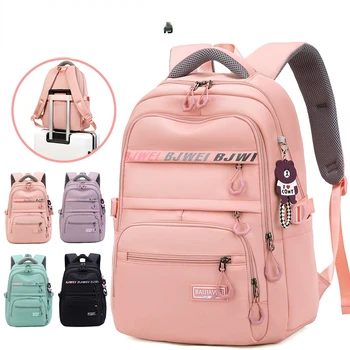 Школьный рюкзак для девочек, молодежные рюкзаки большой емкости, нейлоновый школьный рюкзак, повседневный рюкзак с несколькими карманами, дорожная сумка для путешествий